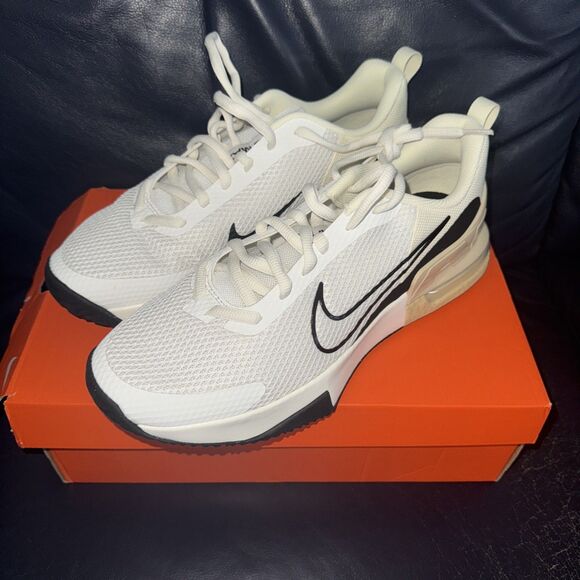 Mens Size 12 Nike Air Max Alpha Trainer 6 Sail Black Casual Training FQ1833 100 - Picture 2 of 5